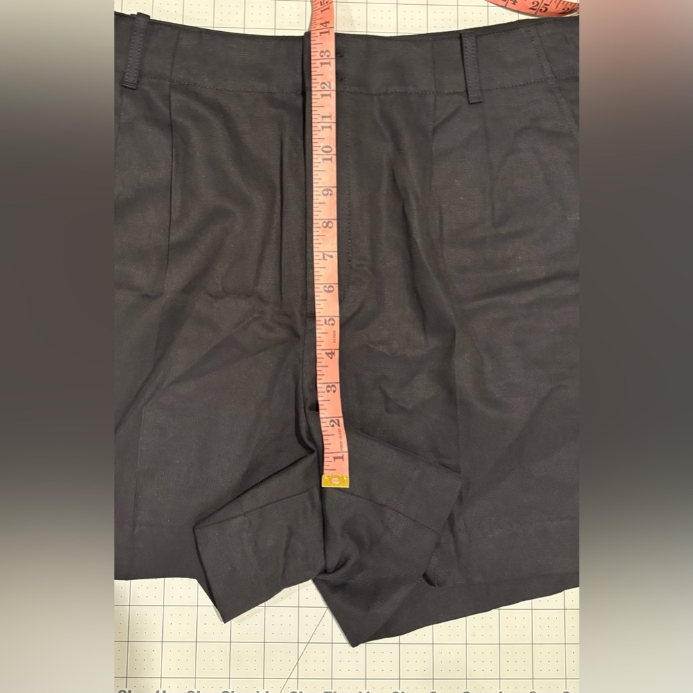 Madewell Pleated High Waist Lyocell/Cotton/Linen Black Shorts Size 14 - Picture 6 of 9